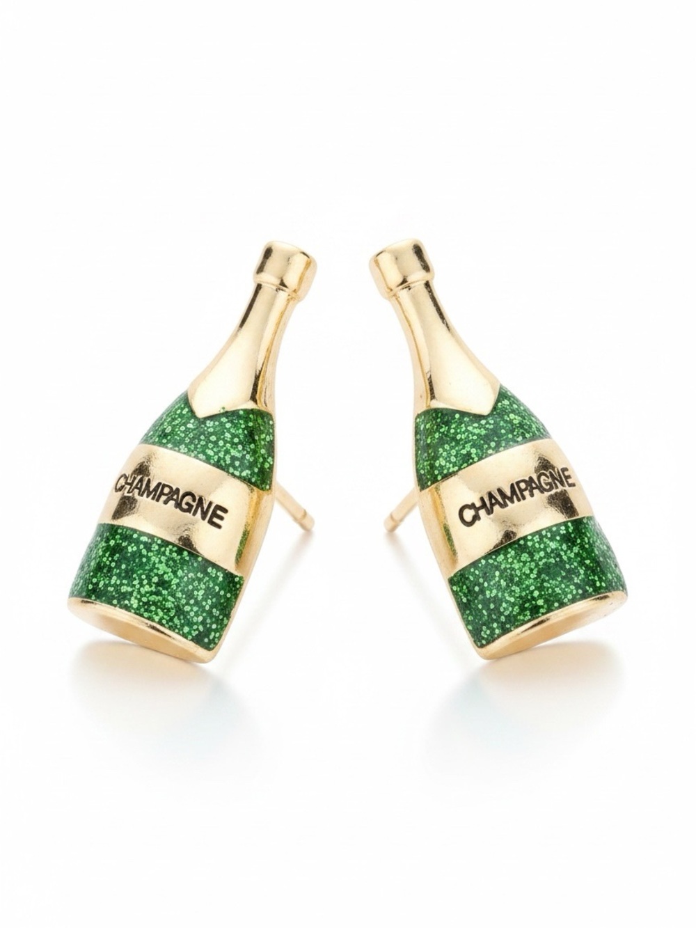 Kate Spade Champagne Bottle Stud Earrings NWOT | Glitter Celebration Earrings
